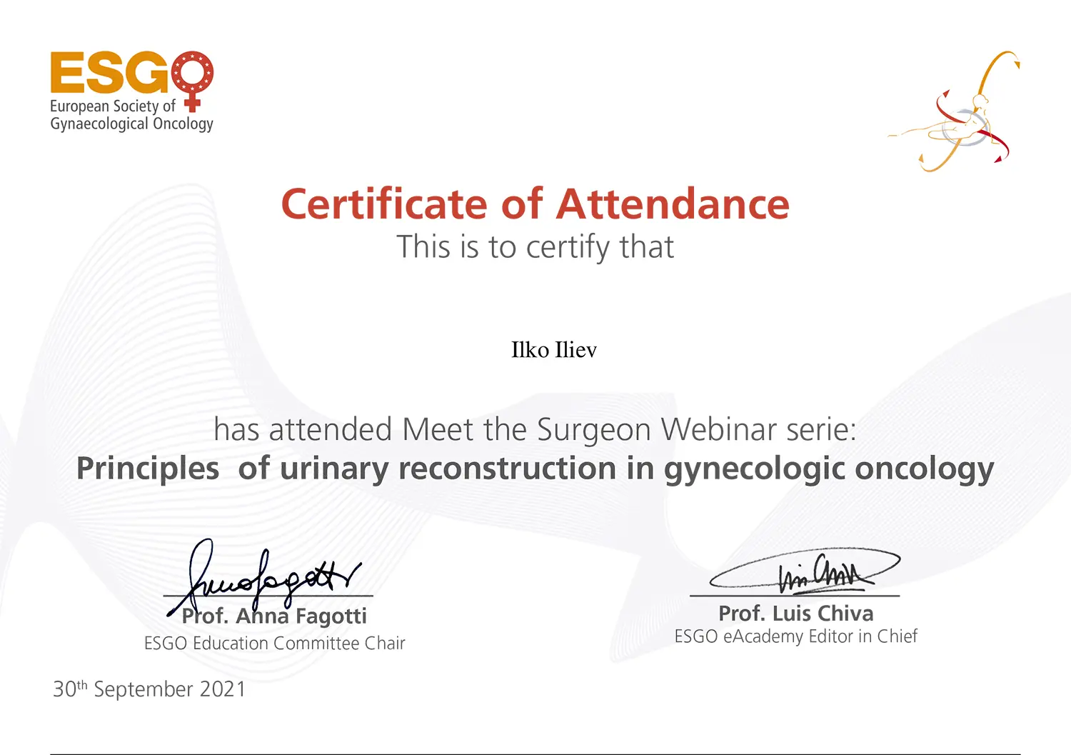 Certificate 3 - Д-р Илко Илиев