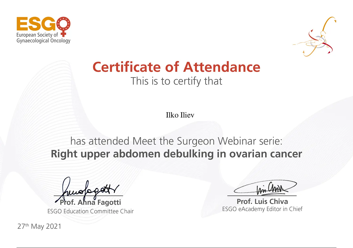 Certificate 4 - Д-р Илко Илиев