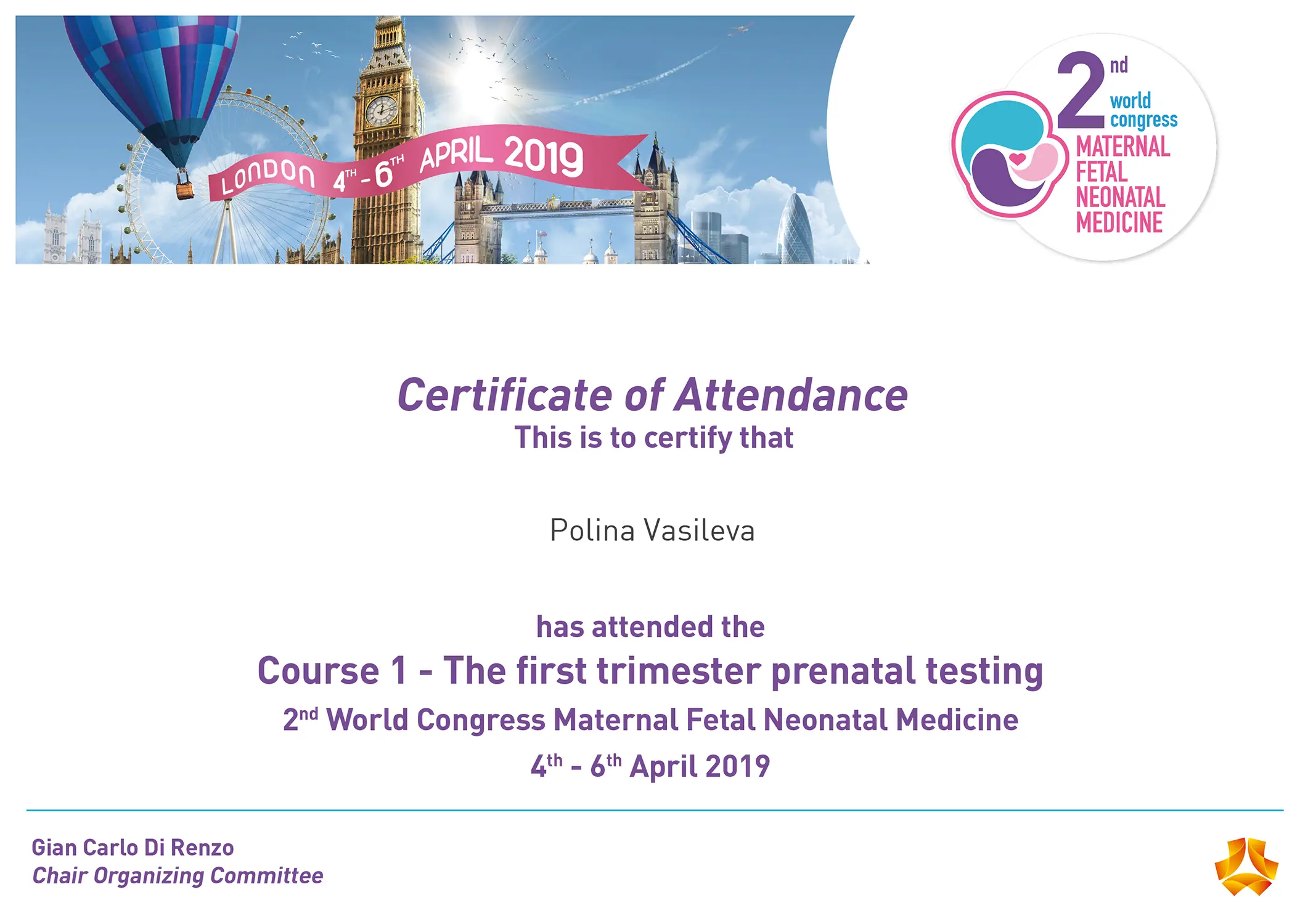 Certificate 4 - Д-р Полина Василева