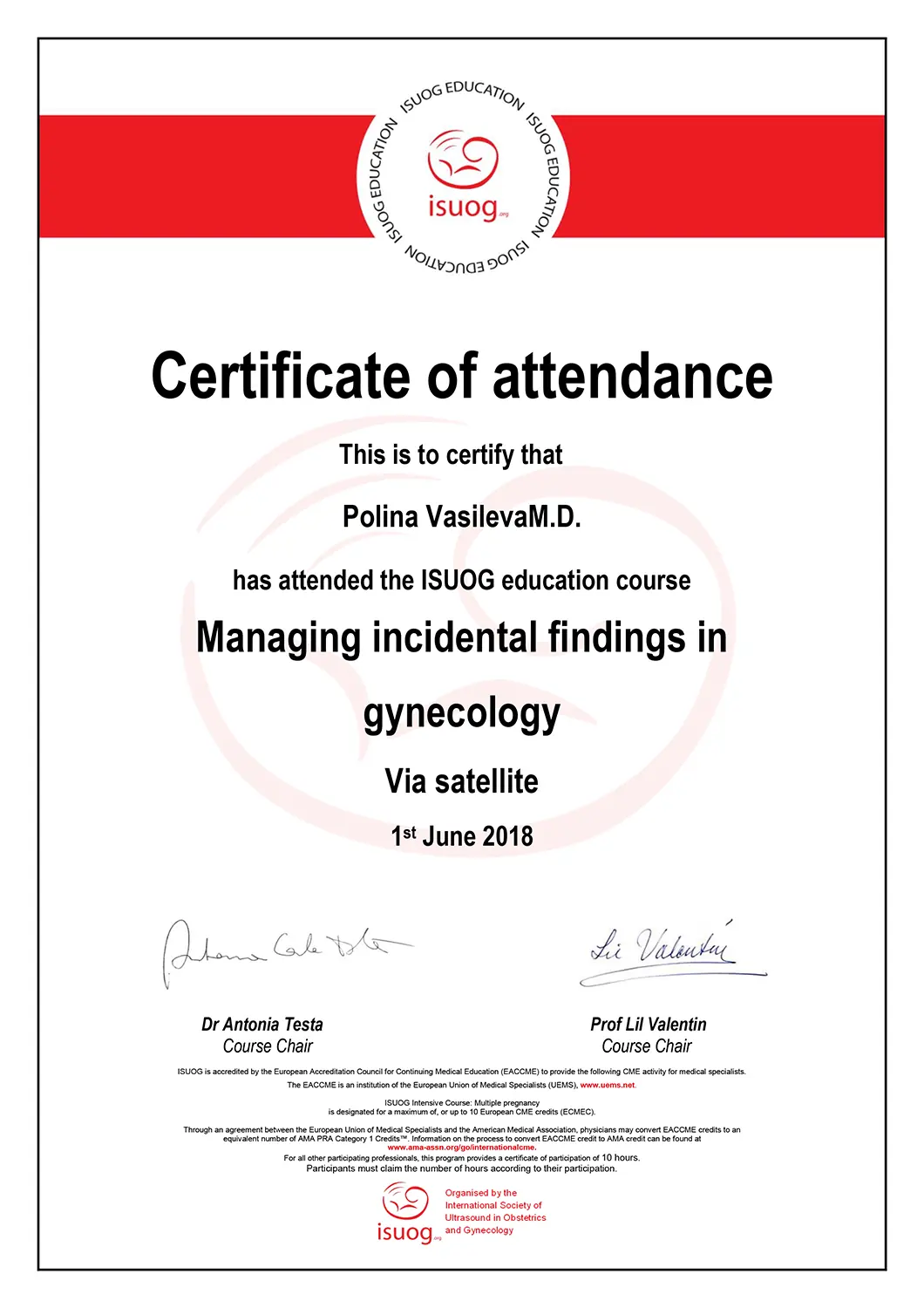 Certificate 5 - Д-р Полина Василева